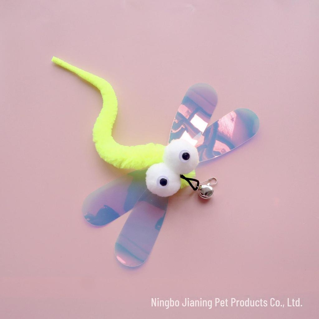 "Interactive Cat Toy Set with Butterfly & Dragonfly Sounds, Replacement Heads, and Insect Designs for Self-Entertainment"
