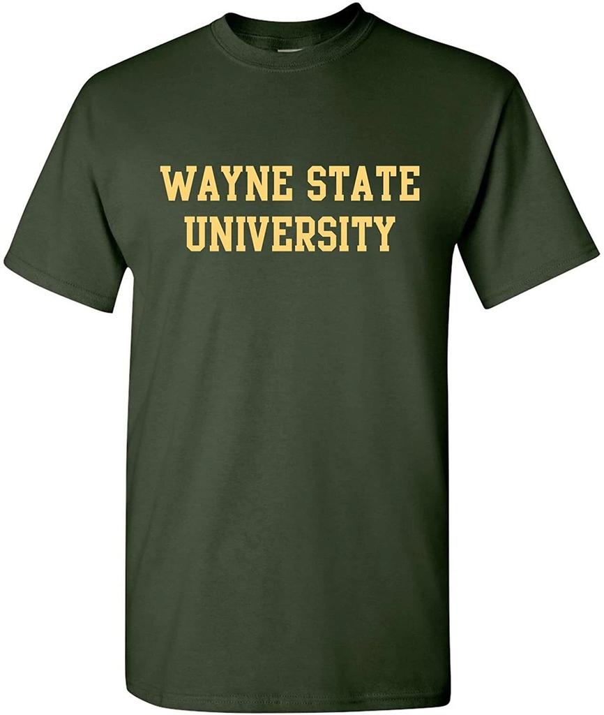Wayne State University Warriors Basic Block - NCAA Team T-Shirt - Forest Green