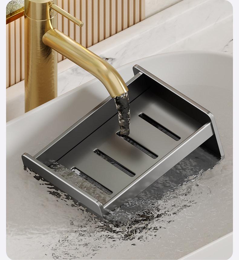 Wall-Mounted Soap Holder with Suction Cup for Bathroom Storage