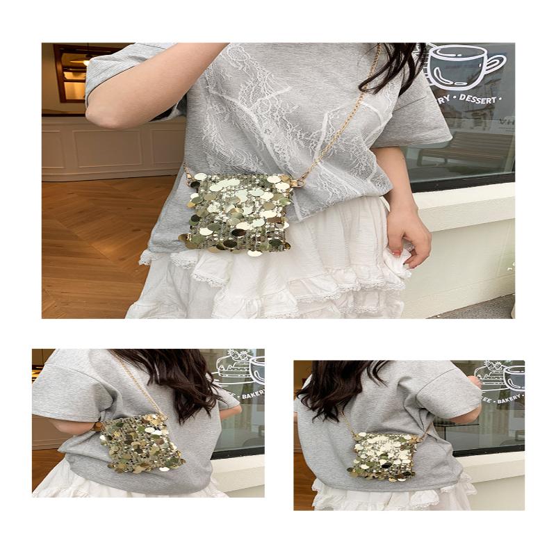 New Portable Sequined Shoulder Bag Large Capacity Multifunctional Phone Purse Chain Crossbody Bag Women