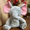 Plüschtier „Atmender Elefant“ für Babys mit beruhigender Musik, leicht, waschbar, musikalisches Tier, Plüschtier, Kuschelpuppe, Schnuller, Geschenk für Neugeborene
