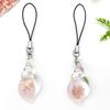 Ocean Series Transparent Pink Resin Conch Phone Lanyard & Keychain Pendant