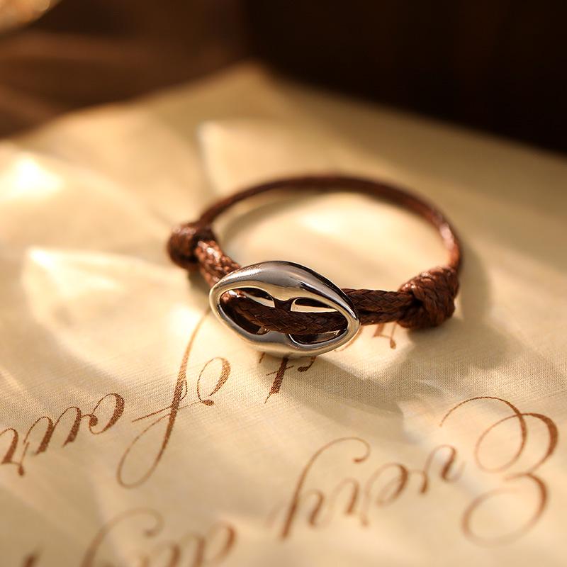 

Кольцо регулируемого размера из серебра 925 пробы Banyan Tree в виде свиного пятачка - Женский повседневный стиль модного блогера