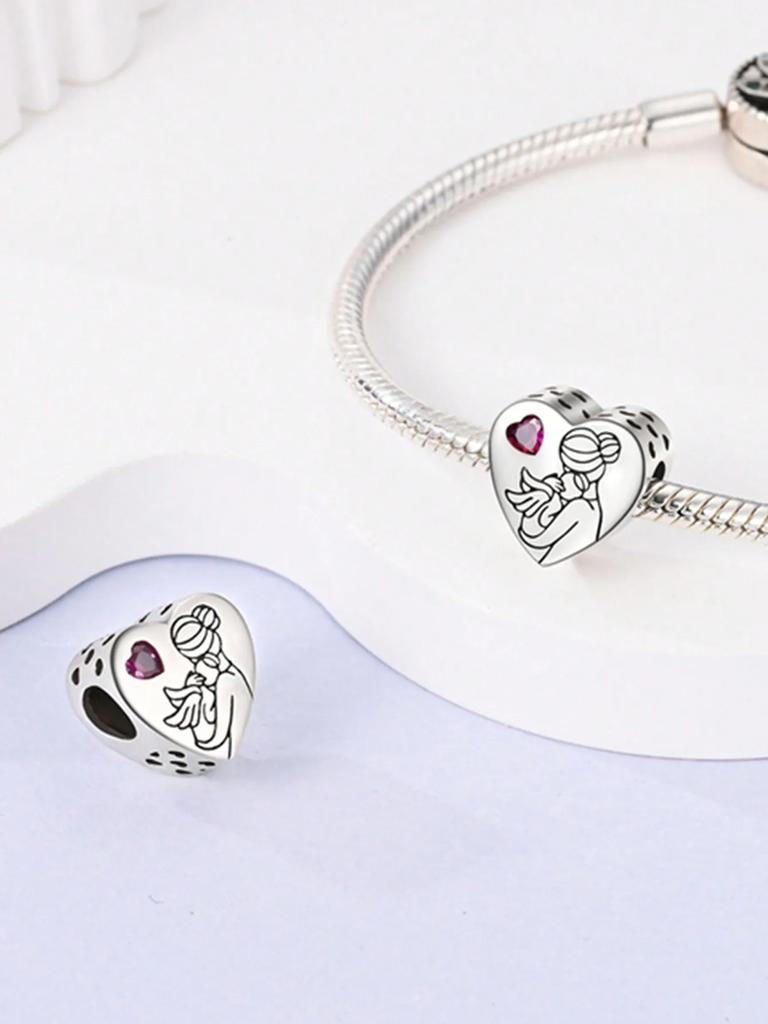 Charms Plata Copper Colors Mother'S Day Love Hug Letters Beads Pendant For Original Bracelet For Women Diy Jewelry Love Gift