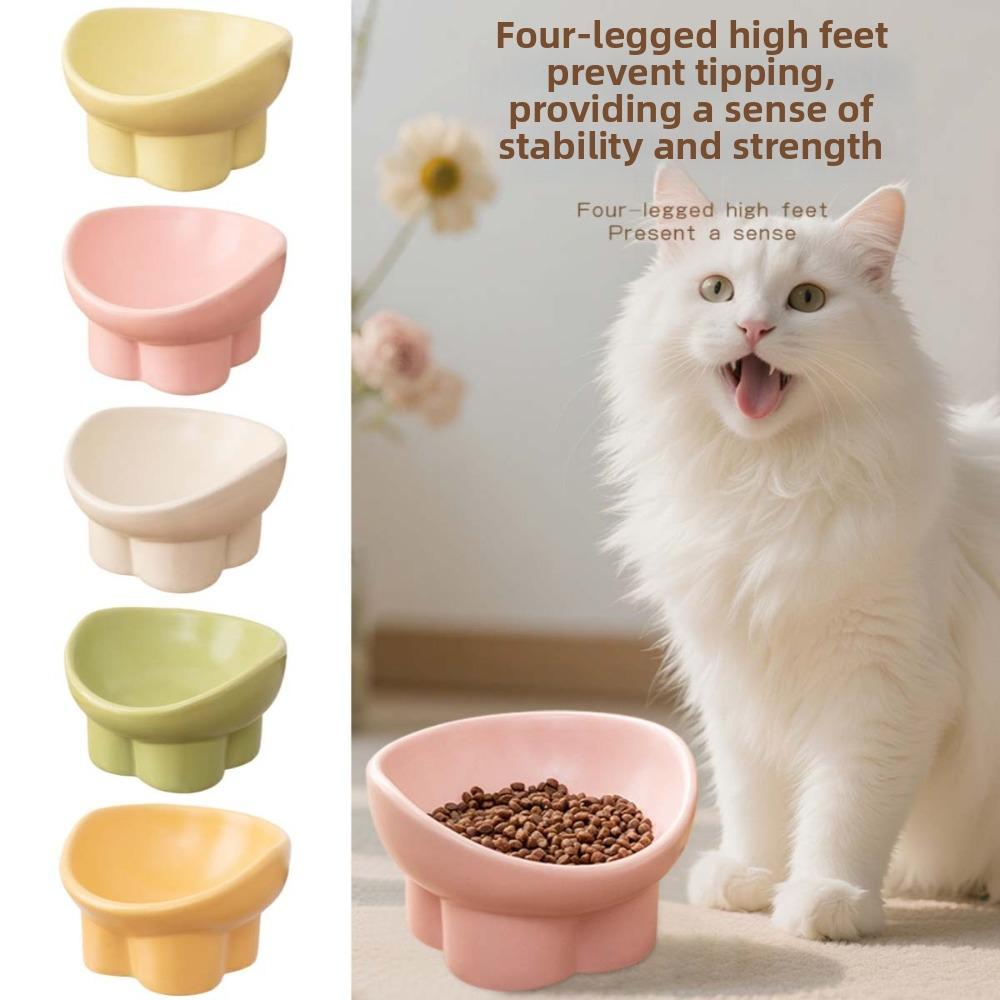Large Diameter Neck Protection Bowl Anti-knock Pet Food Bowl Elevated Cat Bowl for Pets Cats Dogs