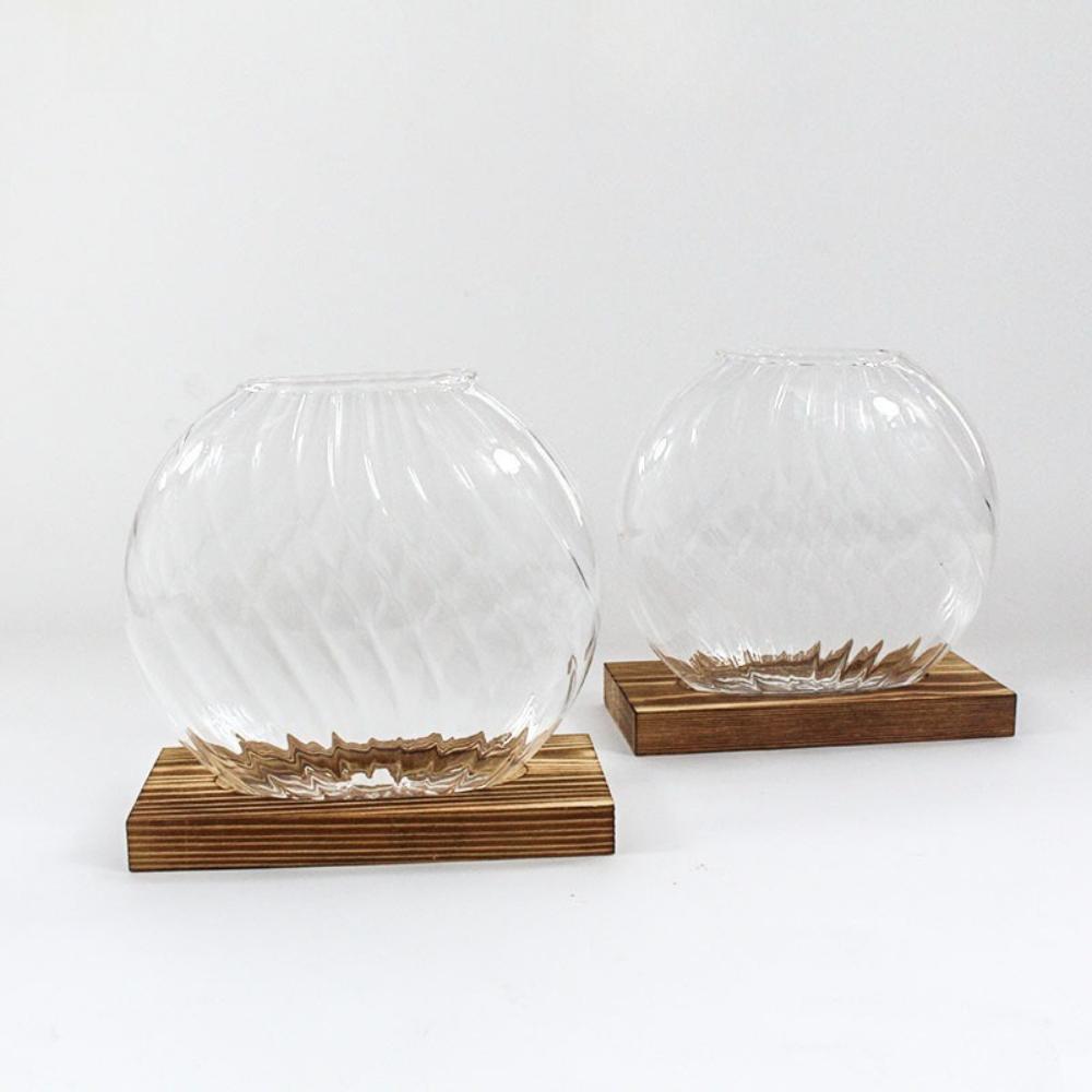 Creative Transparent Striped Hydroponic Flower Vase Desktop Glass Flower Arrangement Hydroponic Decorative Home Accent