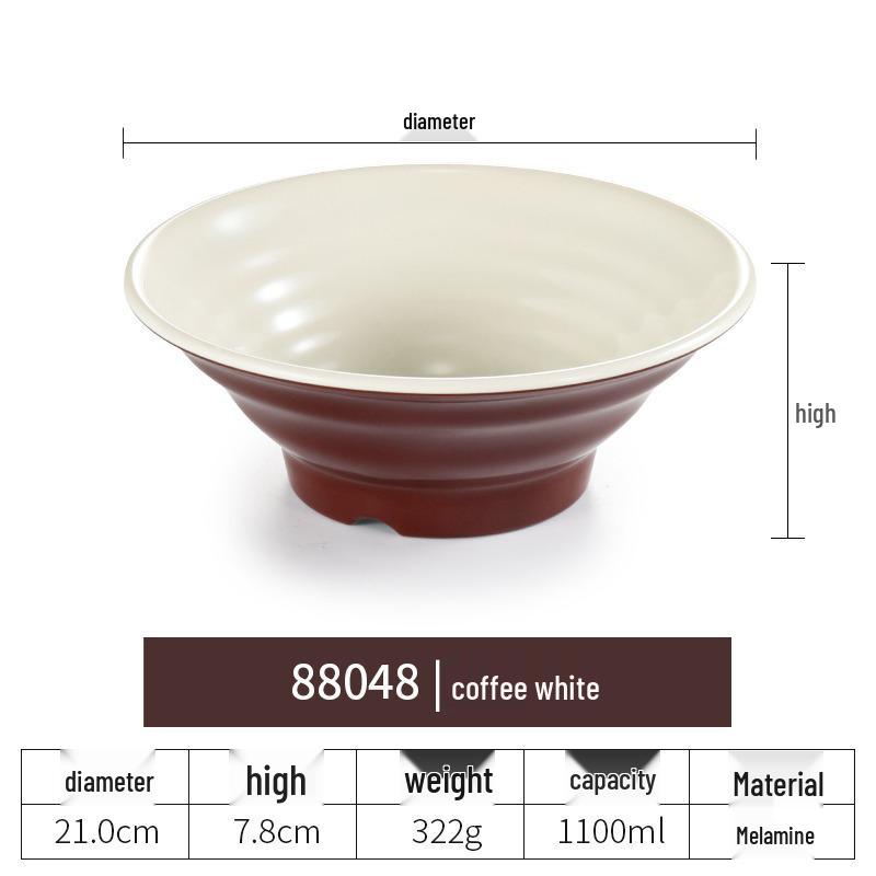 Net Celebrity Melamine Ramen Bowl: Two-Tone Creative Design, Large, Ideal for Mala Tang and Rice Noodles
