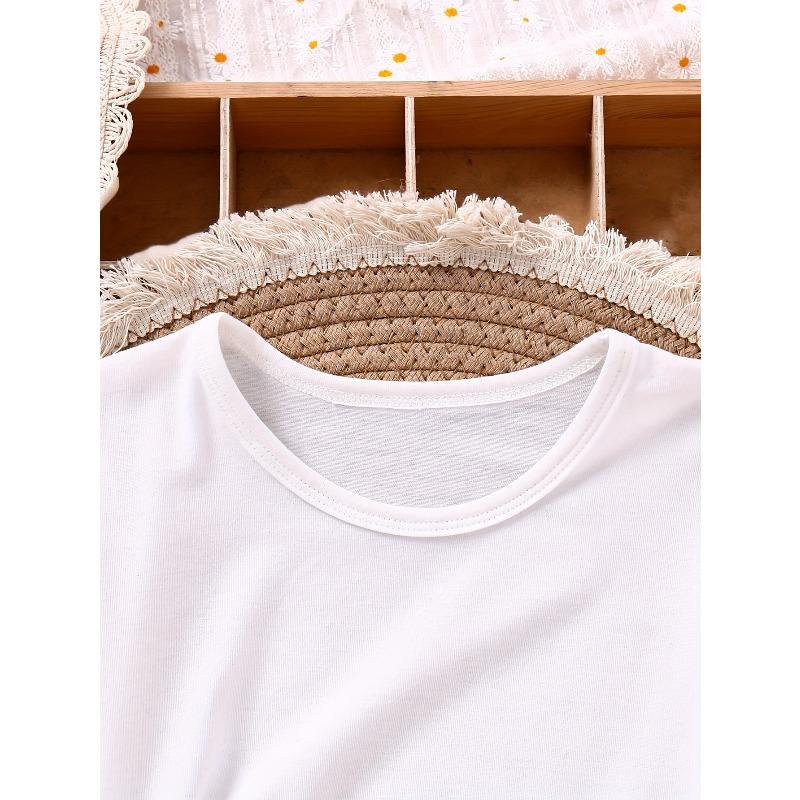 Europäische Größe Mädchen T-Shirt mit Erdbeer- und Herz-Print Kurzarm für Kleinkinder