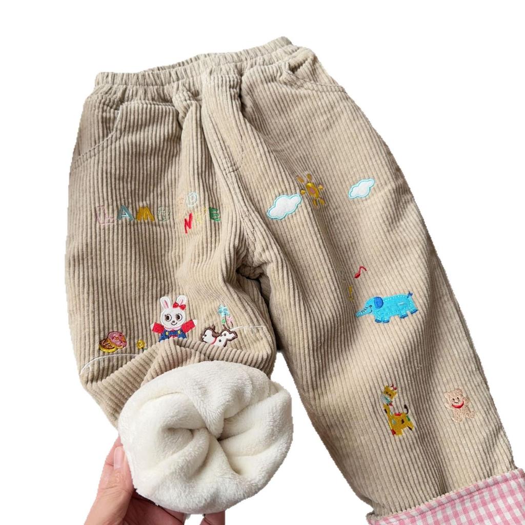 2025 Winter Corduroy Plush Pants for Toddlers: Thick, Warm, and Casual