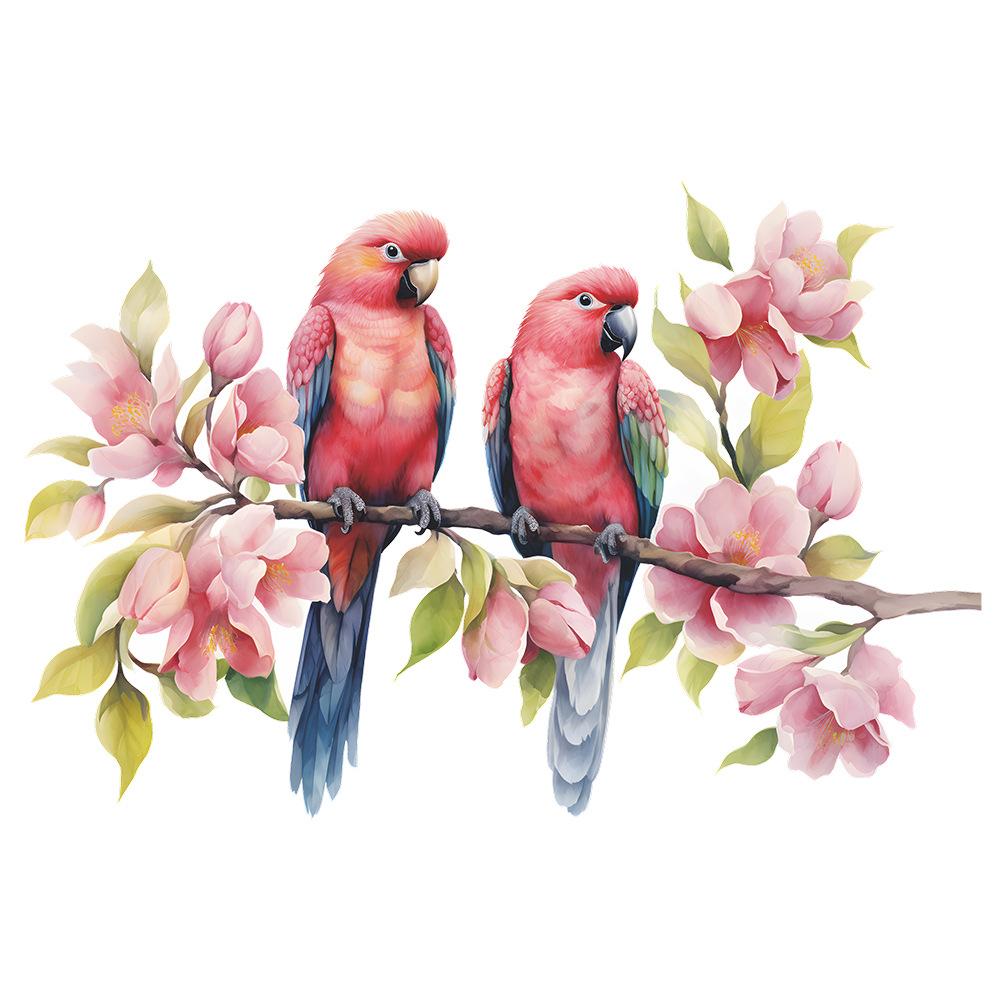 Cartoon Lovers Branch Bird Living Room Porch Home Decoration Wall Stickers Self-adhesive