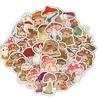 60pcs Cute Cartoon Mushroom Stickers - Creative, Waterproof, for Children's Diaries