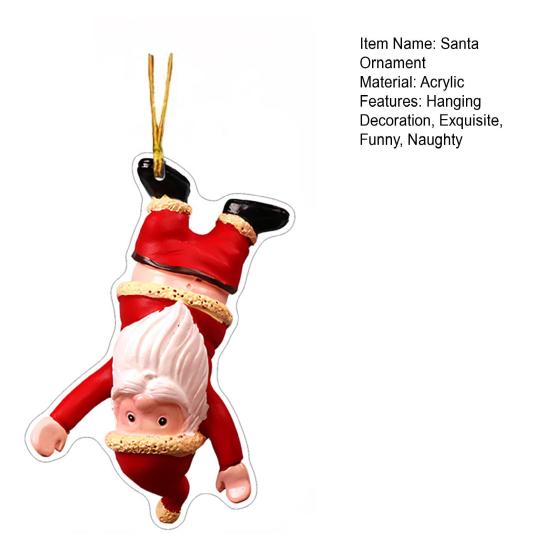 Funny Santa Butt Christmas Ornament 2D Naked Butt Santa Claus Hanging Decoration Naughty Gifts for Xmas Party Decor