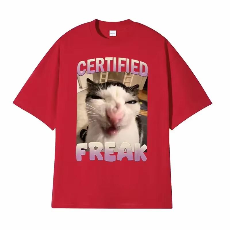 Certified Funny Cat Meme Tshirt with Humorous Cat Expressionswomens Summer Fashion Tshirt