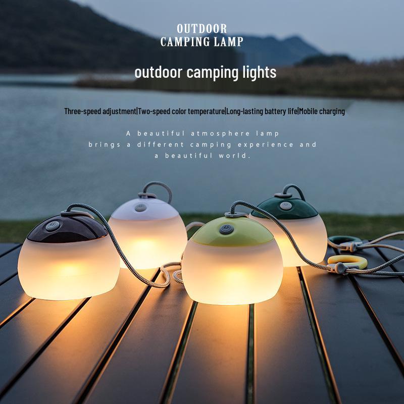 Retro USB Charging Multi-Functional LED Camping Lantern with Silicone Design