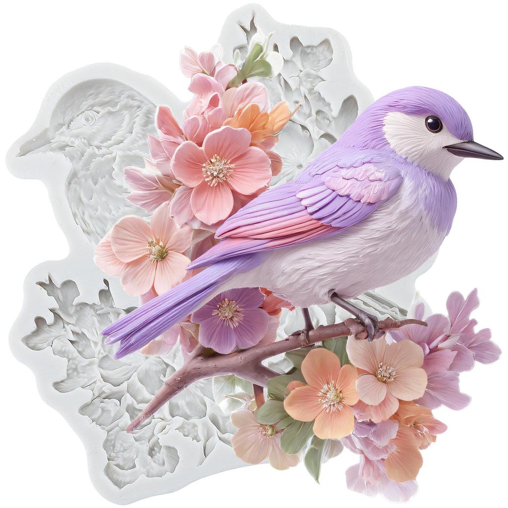 Crow Owl Silicone Molds Bird Tree Branch Fondant Mold Cake Decorating Tools Cupcake Topper Chocolate Candy Craft Gum Paste Polymer Clay