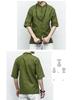 Men's Plus Size Chinese Style Linen Short Sleeve Shirt with Frog Buttons - Summer 2017 Collection