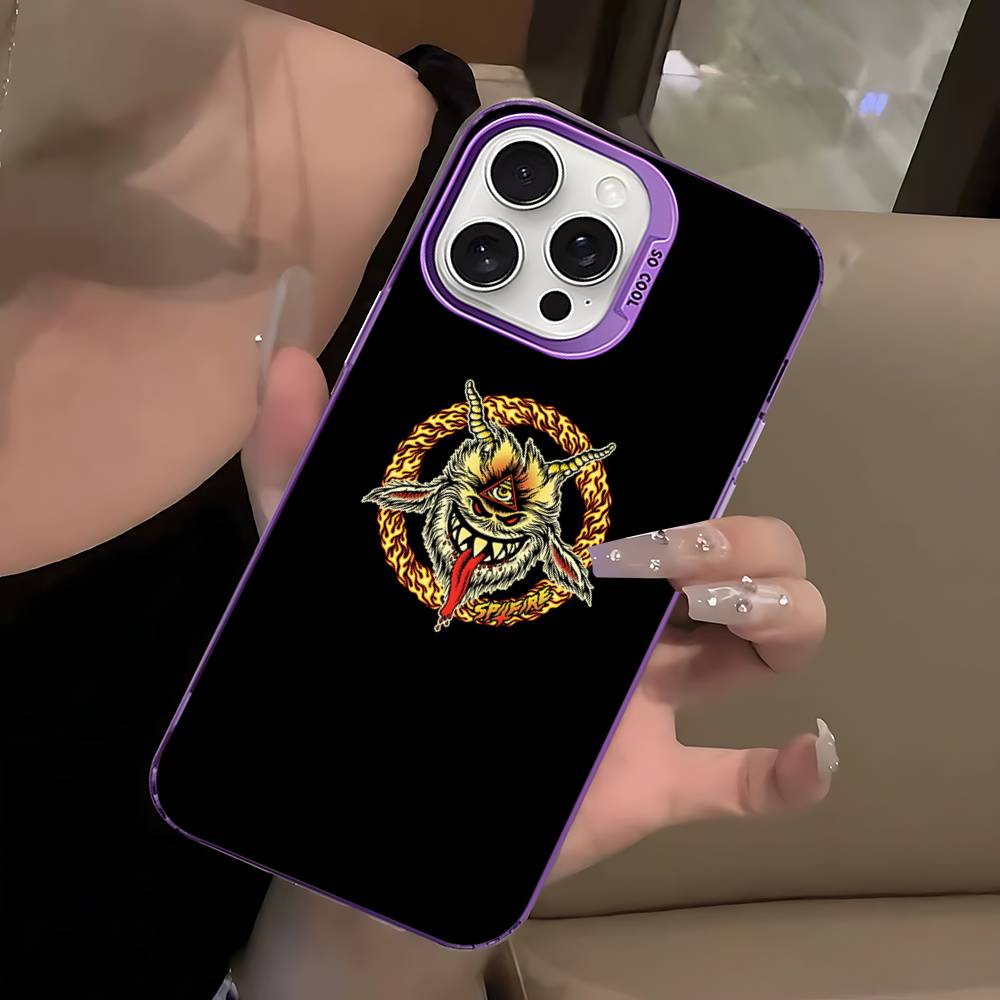 Fashion S-Spitfire Skateboard Phone Case Color Silver Shell For LPhone 17 16 16e 15 14 13 12 11 Pro Max Plus