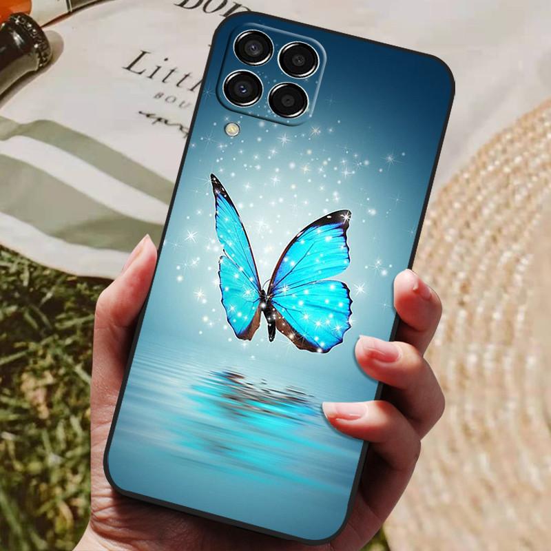 För Samsung Galaxy M33 Fodral M53 2022 Mode Silikon Skyddande Mjukt TPU Baksidesfodral för Samsung M53 5G Telefonfodral Svart Stötfångare