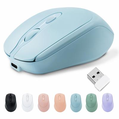 Ratón Bluetooth Inalámbrico PiMivco con 3 DPI Compatible con y Ratón Android, Ratón, Recargable, Silencioso, Modo Dual 2.4GHz, Configuración de 4 Botones,