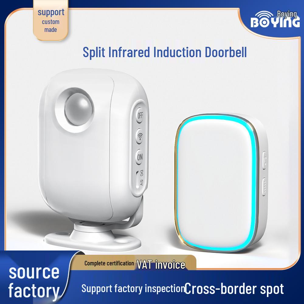 Wireless Infrared Induction Doorbell - Anti-Theft & Welcome Device with Human Body Sensing F01 Single Transmitter