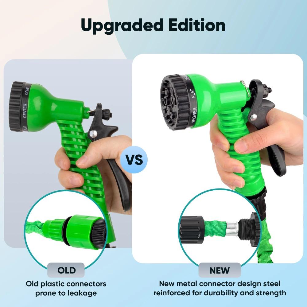 100ft Expandable Flexible Garden Water Hose, 3/4", 7 Sprayer Nozzle, Nylon, Outdoor