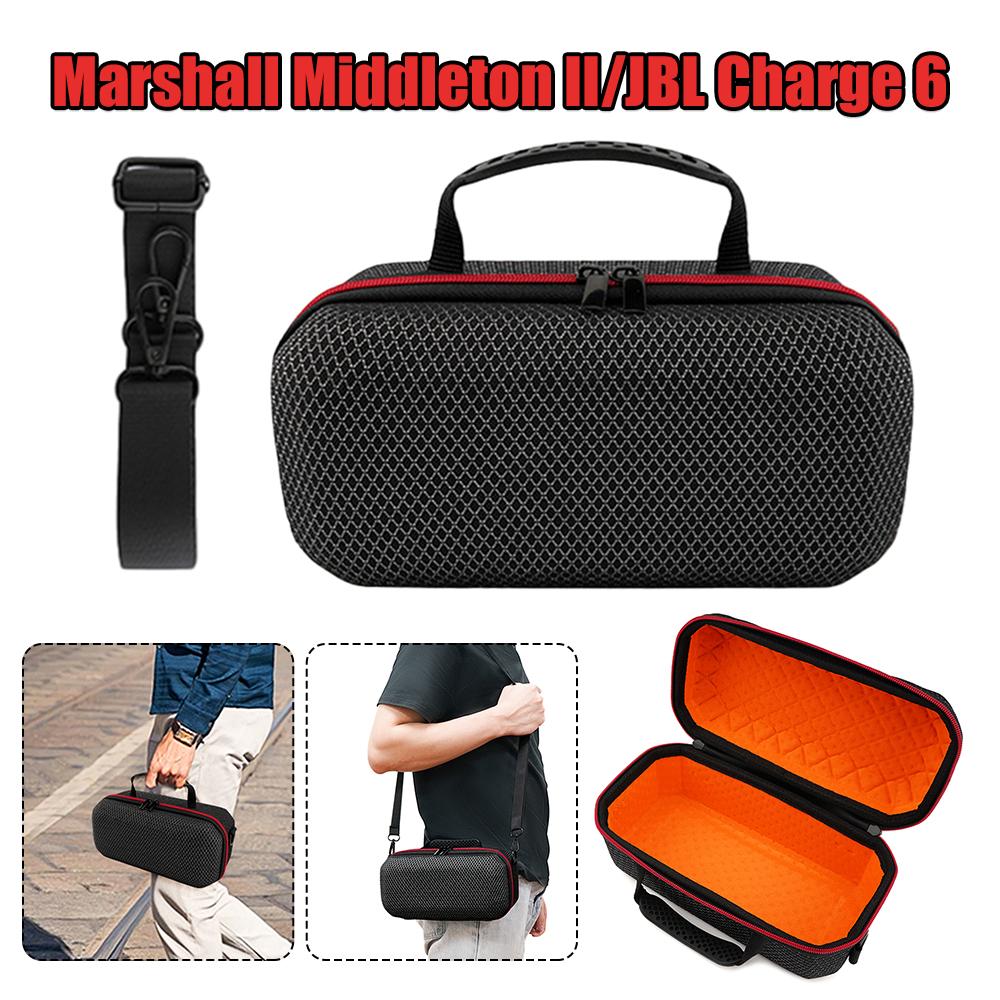 Für Marshall Middleton II Tragetasche EVA Reise Schutzhülle Stoßfest Trageorganizer Aufbewahrungstasche für JBL Charge 6