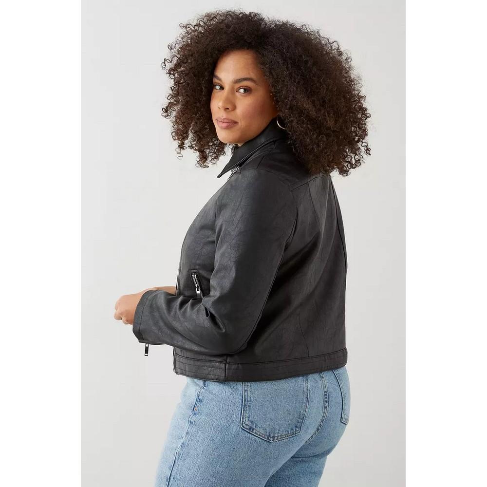 Köp Dorothy Perkins, dam/dam, konstläder plus bikerjacka i Sverige