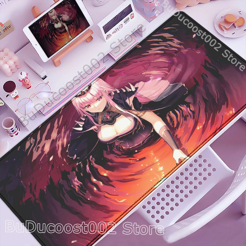Large Mouse Pad Laptop Gamer Hololive Mori Calliope Keyboard Pad Computer Desk Mouse Mat Gaming Accessories HD Anime PC Mousepad