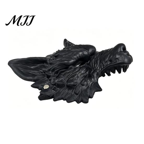 Comfortable Animal Costume Mask Halloween Wolf Mask, Embossed Werewolf Face for Cosplay Party, Lightweight Latex Adjustable Strap Adults, Trick