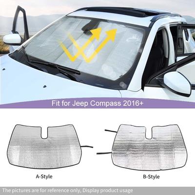 Car Front Windshield Sunshade Window Shade Foldable Sun Visor Cover Fit For Jeep Compass 2017 Up Car Interior Accessories,1 Pc