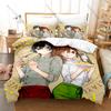 Japanese Kpop Horimiya Bedding Set 3Pcs Cartoon Character Printed Duvet Cover Set Bedroom Decor Gift For Fans