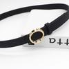 Student Jeans Decorative Pu Belt Women'S Circle Gold Alloy Multi-Colored Belt Women'S
