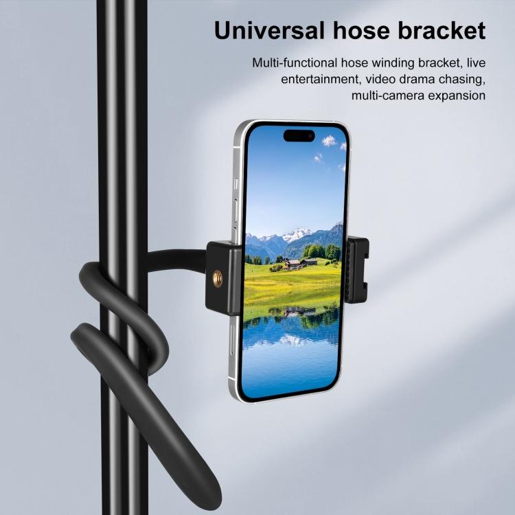 PULUZ Silikon Flexibler Clip-Halter mit Handy-Klemme für Handys / GoPro (Schwarz)