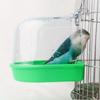 1 Stück Vogelbadewanne Kann draußen aufgehängt werden Um Spritzwasser zu verhindern Papageien-Badewanne Transparente Badebox für kleine Vögel.