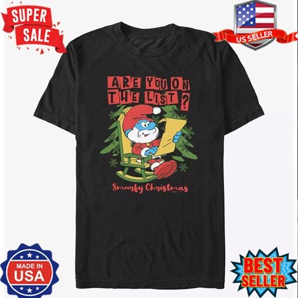 The Smurfs Are You On The List Short Sleeve T-Shirt S-5XL XXL