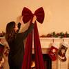 Large Velvet Bow Red Christmas Bowknot Christmas Tree Decorations Pendant Party Home Hotel Layout Mall Display