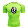Men's Compression Athletic T-Shirt, Roaring Lion Head Print