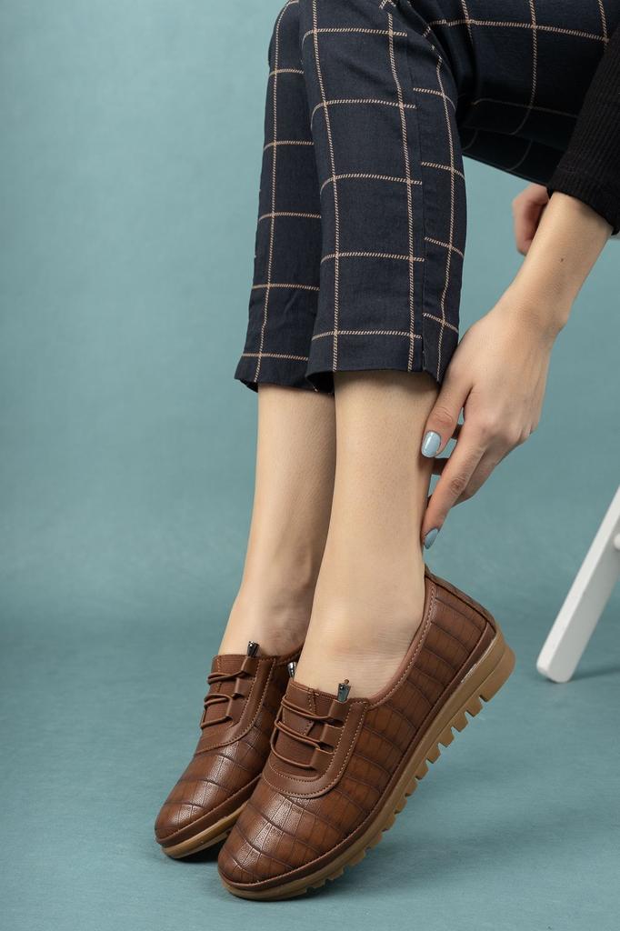 Women's Flat Shoes Orthopedic Padded Tan Shoes