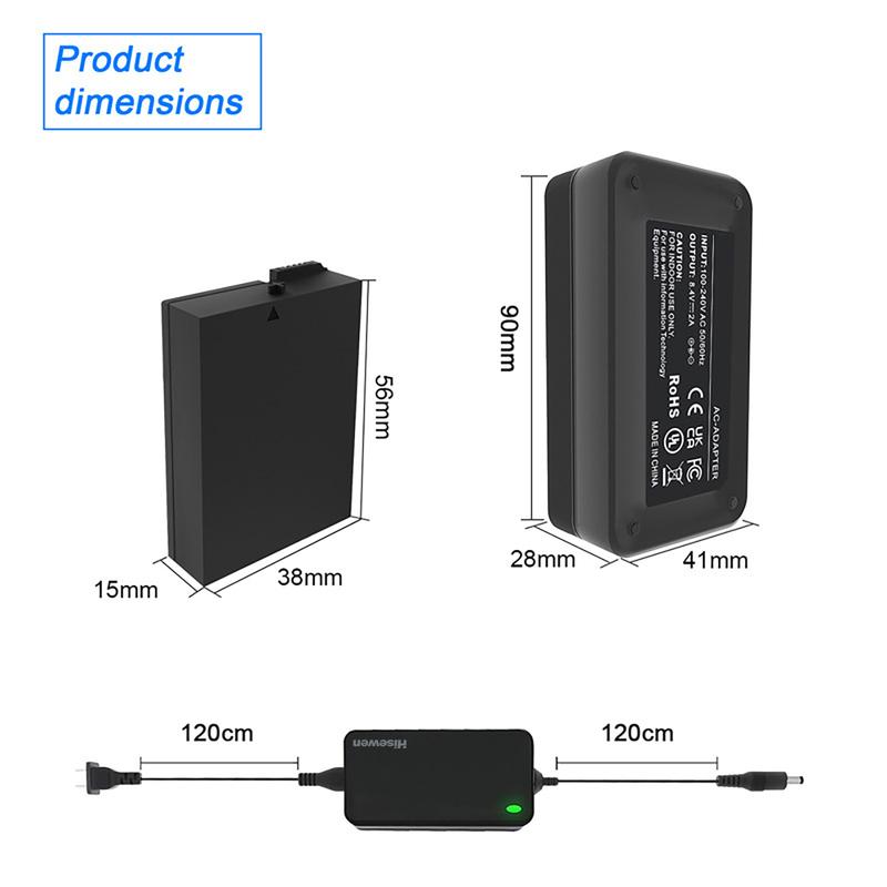 ACK-E8 AC Power Adapter LP-E8 Dummy Battery DR-E8 DC Coupler Kit for Canon T2i, T3i, T4i, T5i, 700D, 650D, 600D, 550D
