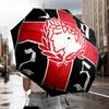 Olympiacos Fc Crest Emblem Automatic Folding Umbrella - 8-Rib Travel Umbrella with Auto Portable Case, Ideal Gift for Birthdays