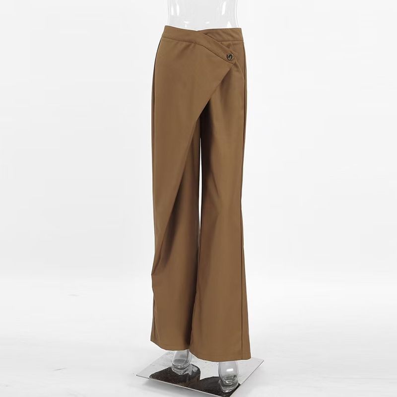 Western Style High Waist Loose Trousers Versatile Casual Pants High Waisted Loose Casual Pants
