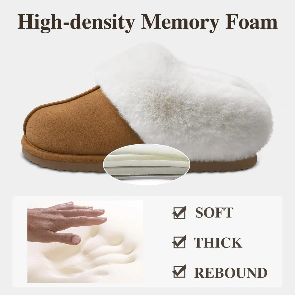 Fashion Crestar Women Fashion Fur Suede Slipper High Quality Fluffy Plush Faux Fur Soft Slippers Winter Indoor Home Cozy Cotton Slippers