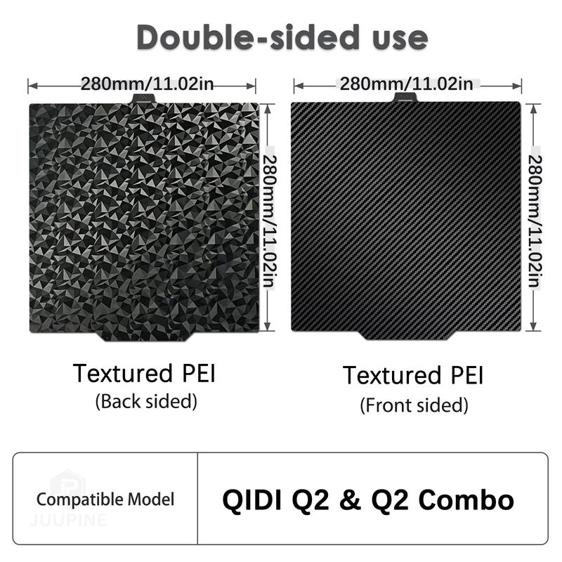For QIDI Q2 Build Plate QIDI Q2 Pei Sheet 270x270MM Smooth Plate PEO PET Carbon Fiber for QIDI Q2 Plate 3D Printer Accessory