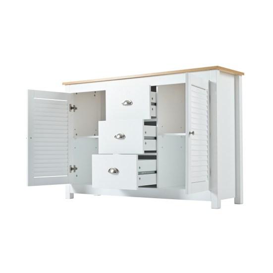 Floor Cabinet Large Capacity Stable Structure with Adjustable Shelves Space-saving Waterproof Floor Standing Kitchen Cabinet Storage