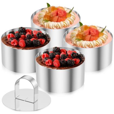 Ring Mold Stainless Steel Cake Ring Mold Practical Pastry Rings Reusable Food Ring Mold Round Dessert Ring Mold Dishwasher Safe