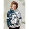 Autumn 3D Creative Fish Pattern Printed Hoodies Fashionable Casual Sports Long Sleeved Children's Boy Hooded Sweatshirts