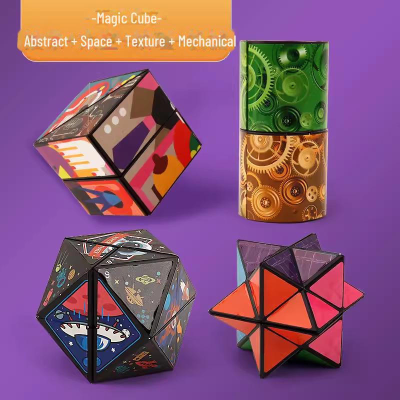 3D Magická kostka Geometrické stavební bloky - Vzdělávací hračky pro trénink dětského myšlení