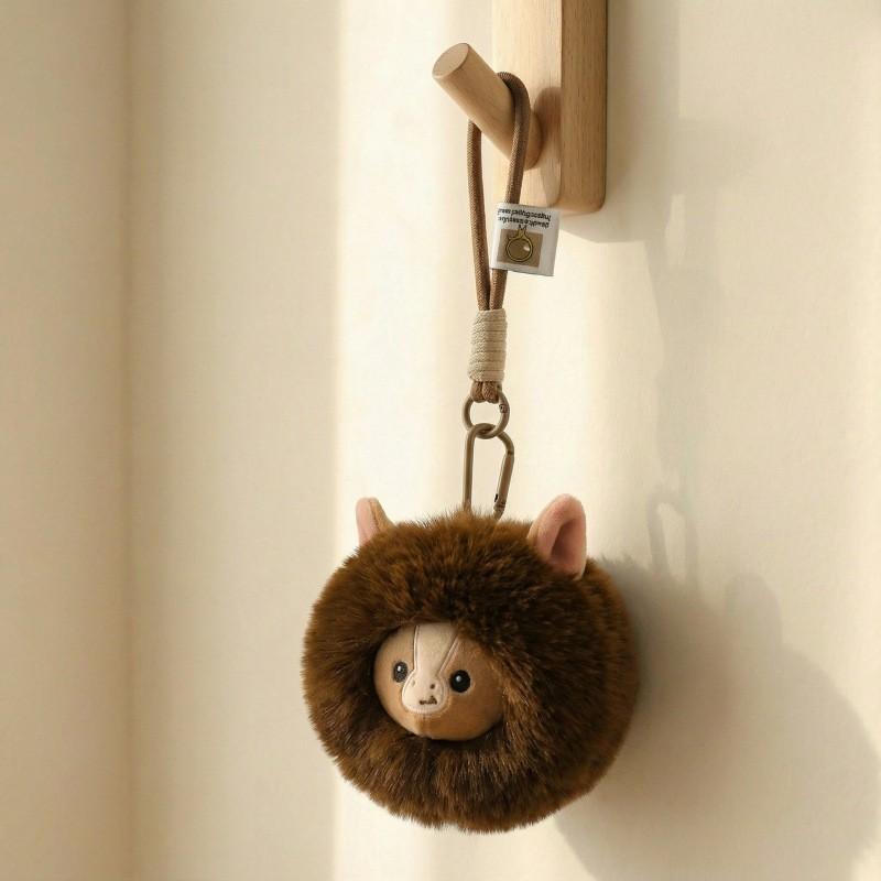Plush Zodiac Animal Keychain With Soft Polyester Filling For Backpack Or Bag Decor