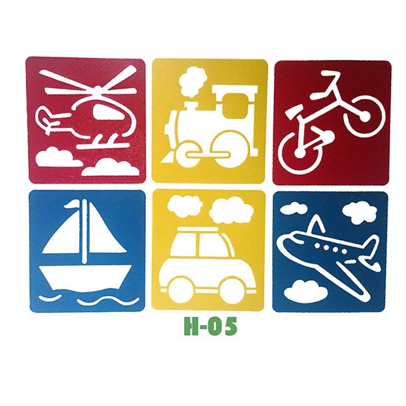 6 plastikowych szablonów do rysowania obrazków, szablonów linijek, artykułów biurowych, papieru artystycznego DIY, kolorowanek, narzędzi do rysowania i skrobania TMZ