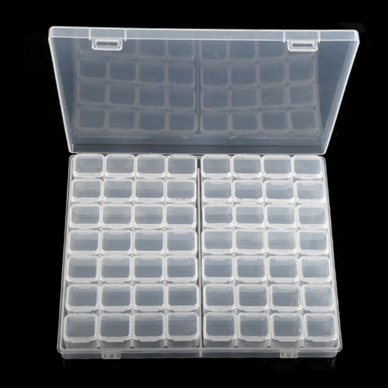 Practical 56 Grids Jewelry Organizer Box Independent for Rhinestone Crystal Bead Organizer Container Small Parts Storage